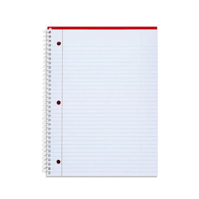 Cuaderno Pen+Gear de una sola materia, con renglones universitarios, 8" x 10.5", rojo, 70 hojas