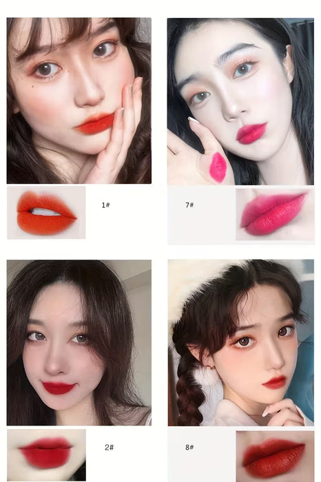 Set de 12 Brillos Labiales Brillantes en Caja Dorada con Fórmula Impermeable y de Larga Duración