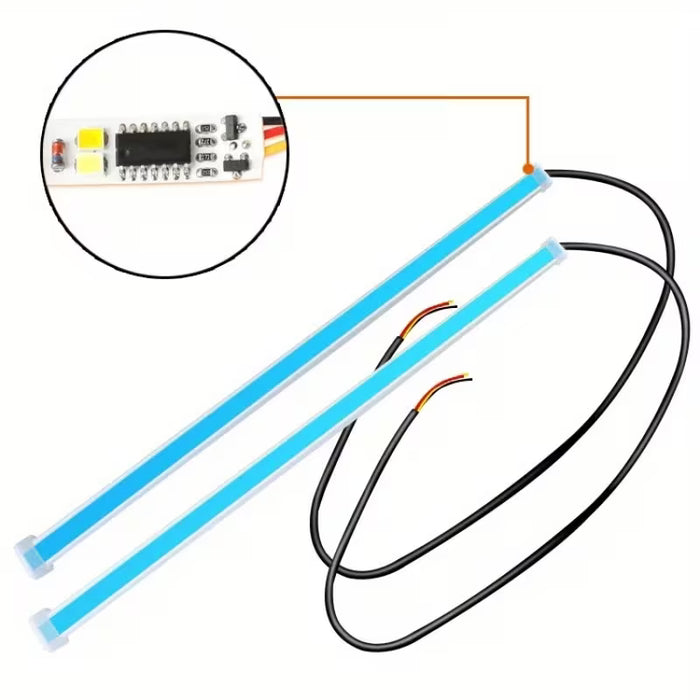 2pcs Barra de Luz LED Ultrafina de 60cm, 7.5W 6000K Amarillo + Blanco
