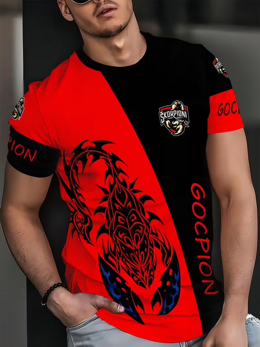 Camiseta Casual de Verano para Hombre con Estampado de Escorpio, TALLA GRANDE