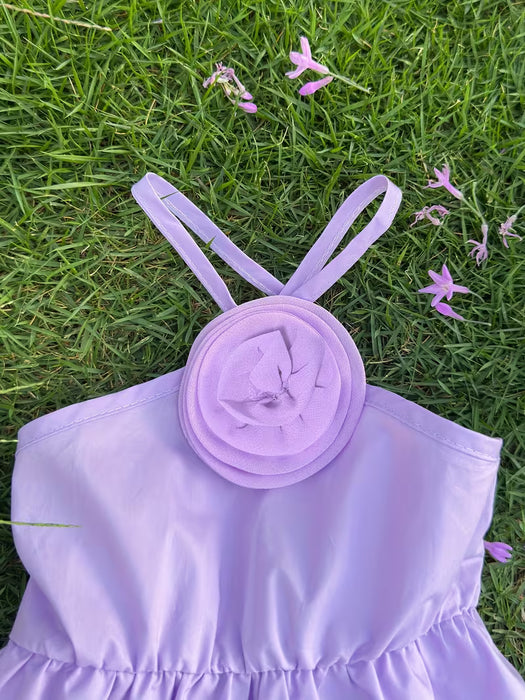 Vestido sin tirantes con cuello de tirante halter para niña, bonito y elegante