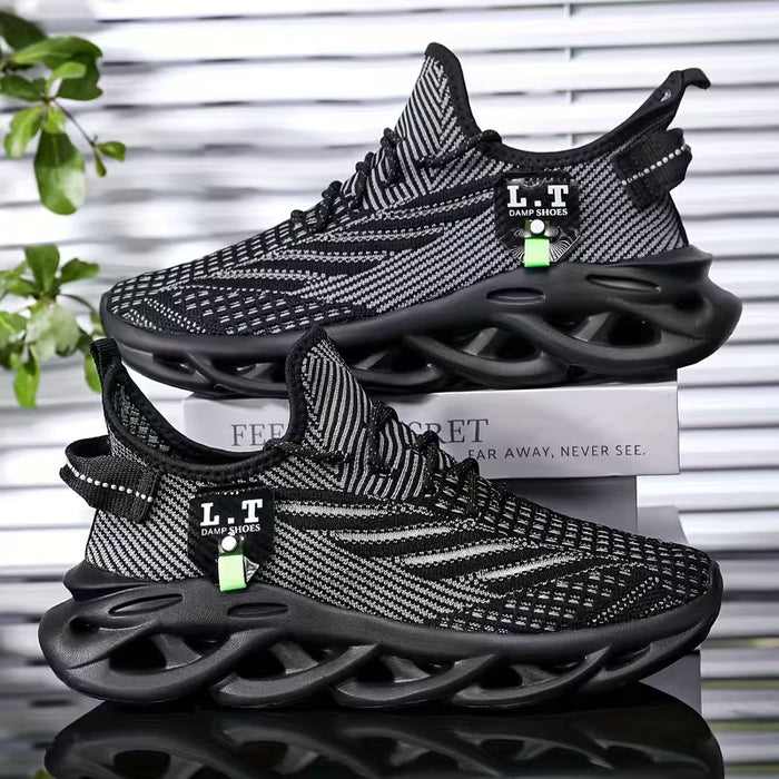 Zapatillas de running transpirables de malla para hombre - Suela suave y ligera