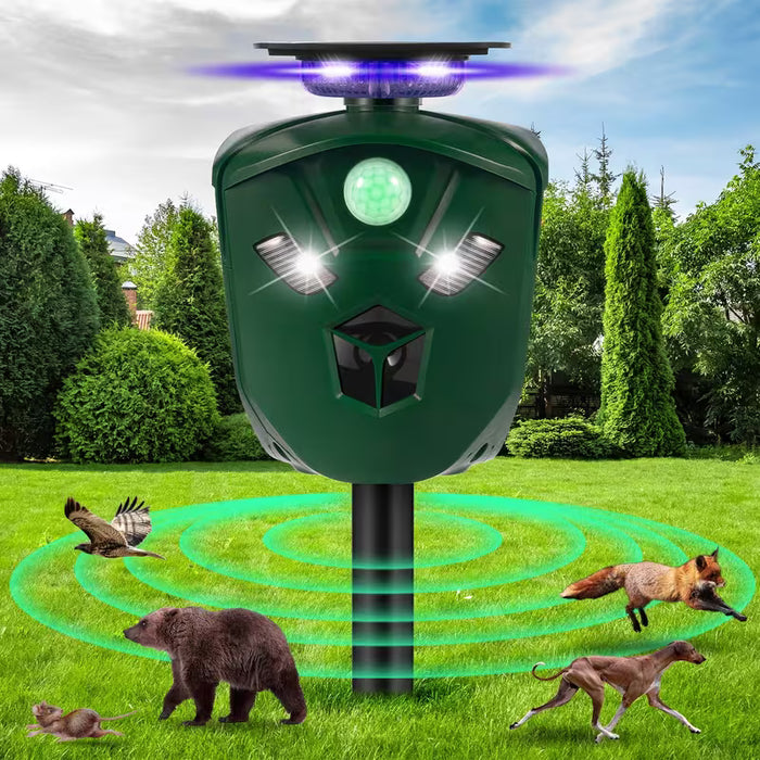 Repelente de animales ultrasónico alimentado por energía solar Repelente de gatos para exteriores