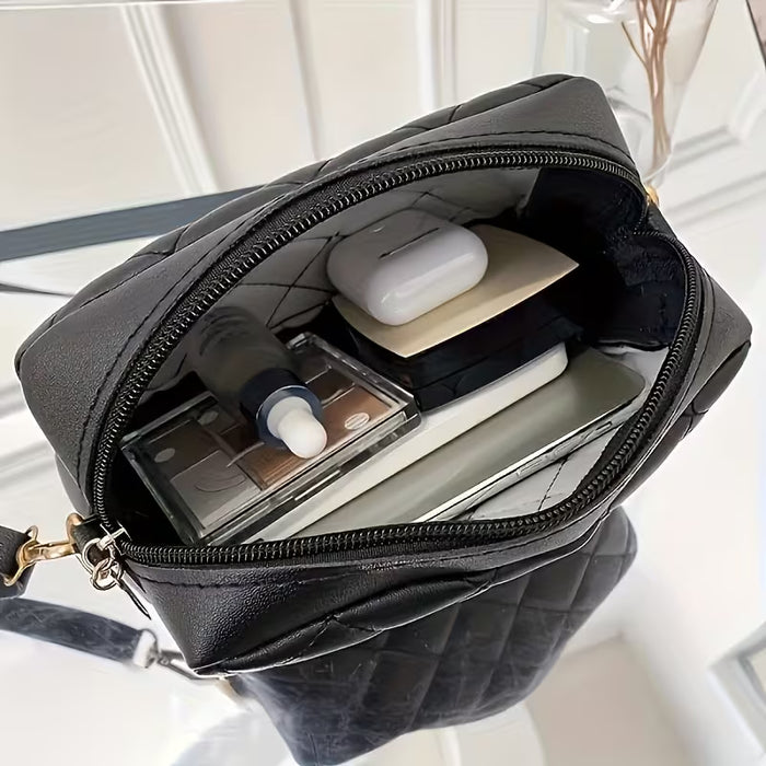 Bolso Bandolera de Moda para Mujer - Elegante Bolso Cuadrado con Cierre de Cremallera