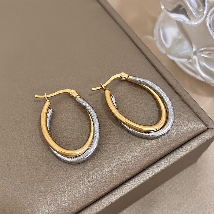 1 Par de Aretes para Mujer en Forma de U Ideales para Uso Diario
