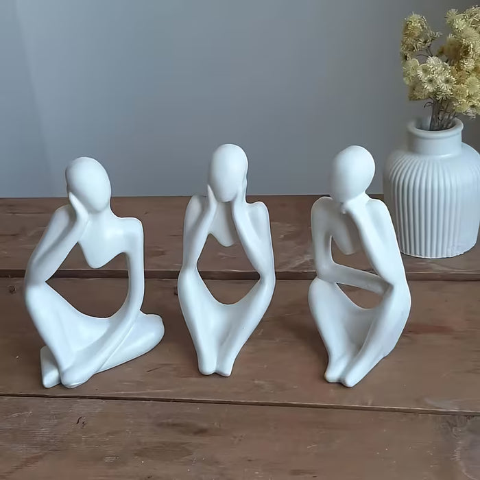 3 piezas de adorno de figura abstracta creativa de lujo ligero - Estatua única