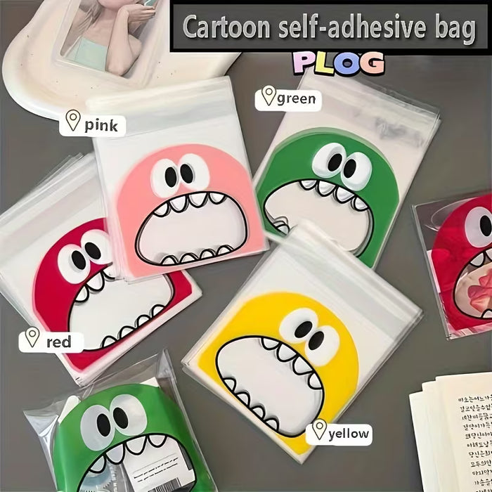 50pcs Bolsas autoadhesivas Coloridas de Snack de Monstruos de Dibujos Animados