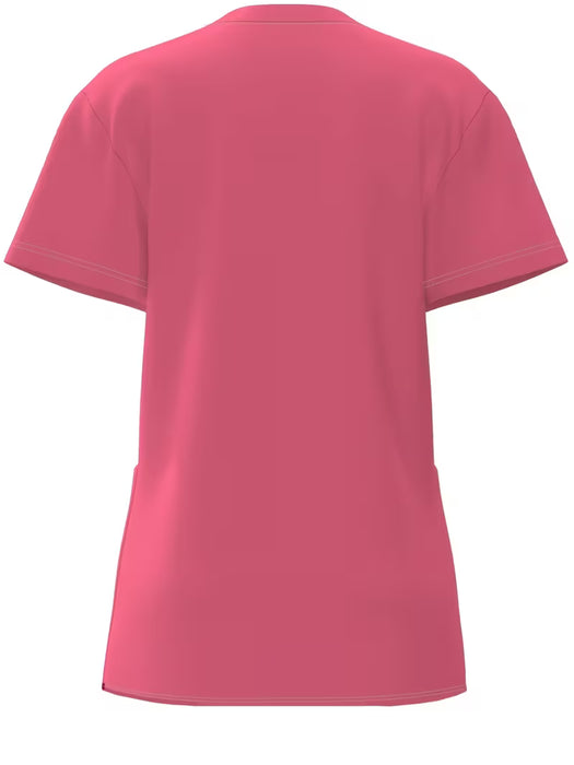 Top casual de manga corta con cuello en V para mujer, mezcla de poliéster y spandex