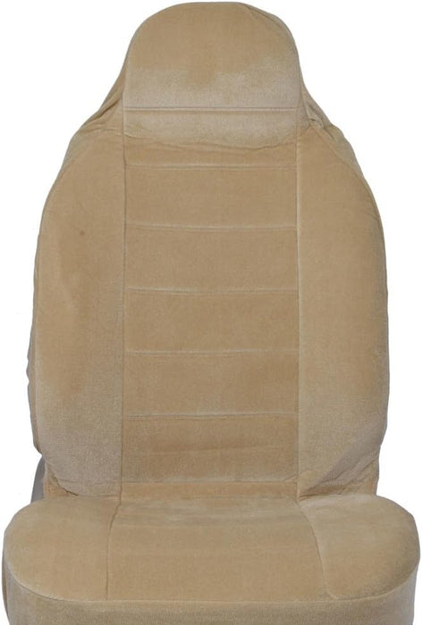 BDK Fundas de asiento auto con respaldo alto de tela beige estilo 2 PC Premium - Quierox - Tienda Online