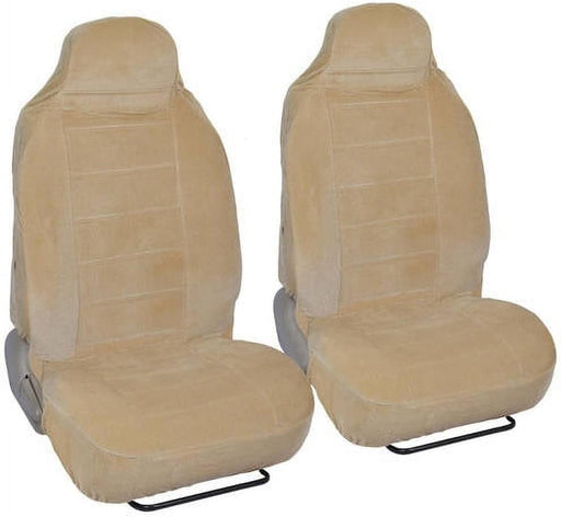 BDK Fundas de asiento auto con respaldo alto de tela beige estilo 2 PC Premium - Quierox - Tienda Online