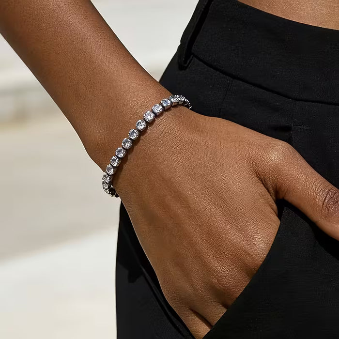 Pulsera de lujo ligero para mujer, 1 pieza, de acero inoxidable