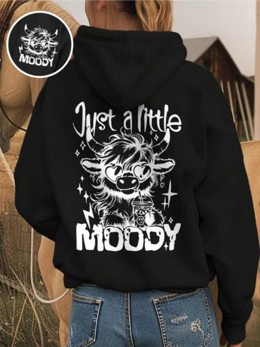 Sudadera de mujer casual de poliéster con estampado gráfico, tejido de poliéster 100%