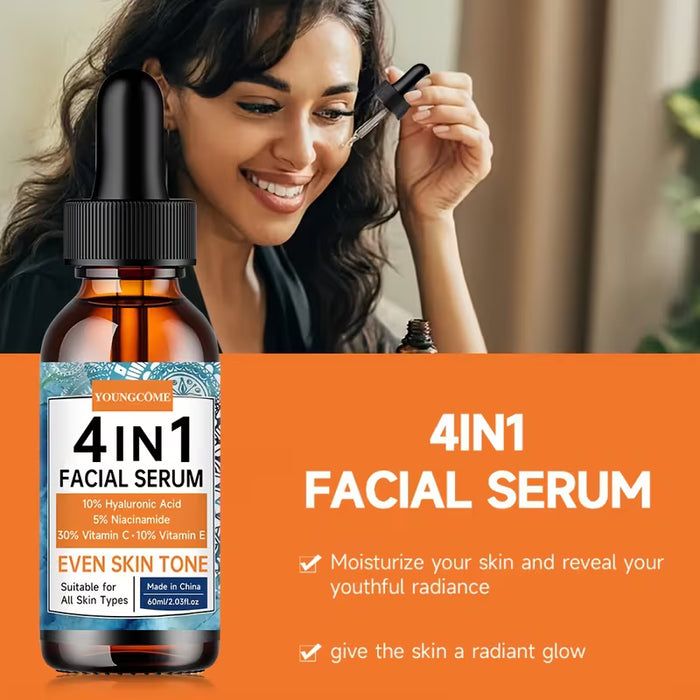 Esencia Facial Hidratante 4 en 1 Enriquecida, Ácido Hialurónico y Niacinamida