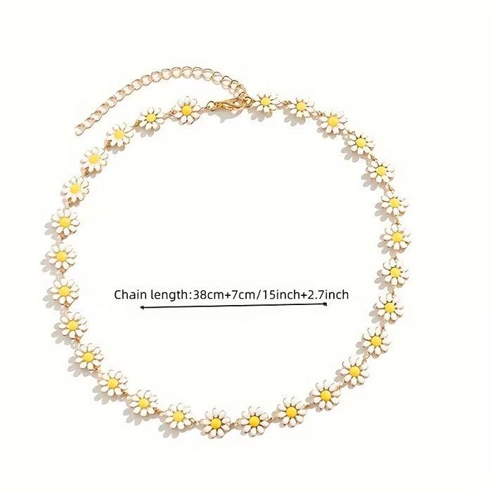 Collar elegante de margaritas,  estilo bohemio para mujeres