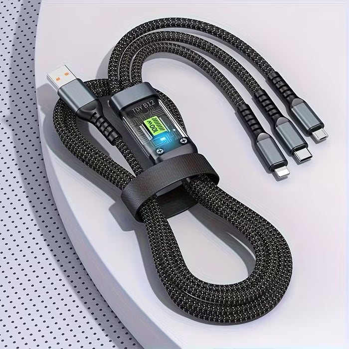 Cable de Carga Rápida 3 en 1 con Tipo C/Thunderbolt/Micro
