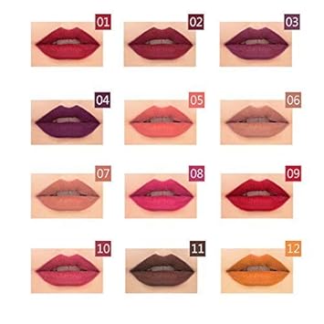 Beauty - Juego de 12 lápices labiales de maquillaje mate brillantes, larga duración - Quierox - Tienda Online