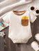 Bebé Body estilo camiseta papas fritas con estampado con parche de bolsillo - Quierox - Tienda Online