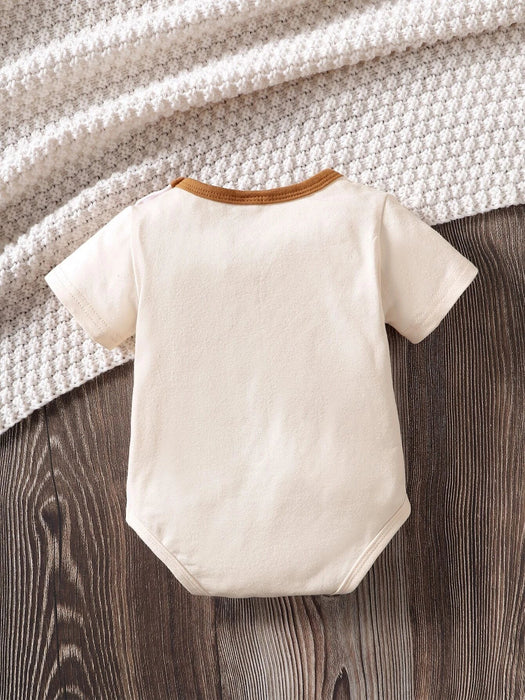 Bebé Body estilo camiseta papas fritas con estampado con parche de bolsillo - Quierox - Tienda Online