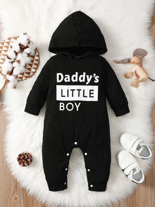 Bebé niño Mono con estampado de letra con capucha - Quierox - Tienda Online