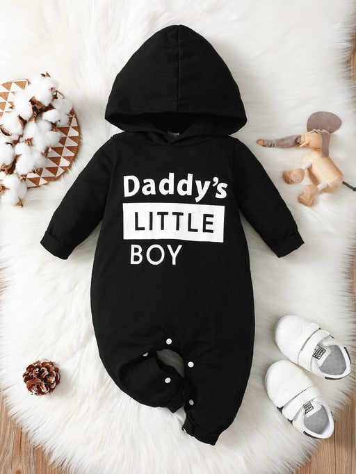 Bebé niño Mono con estampado de letra con capucha - Quierox - Tienda Online