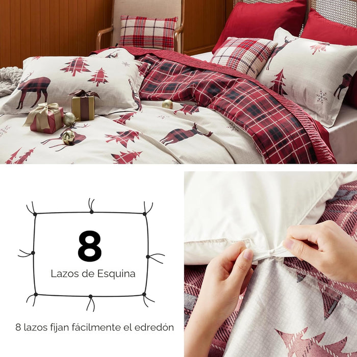 Bedsure Funda de edredón de Navidad tamaño Queen, juego de ropa de cama de Navidad - Quierox - Tienda Online