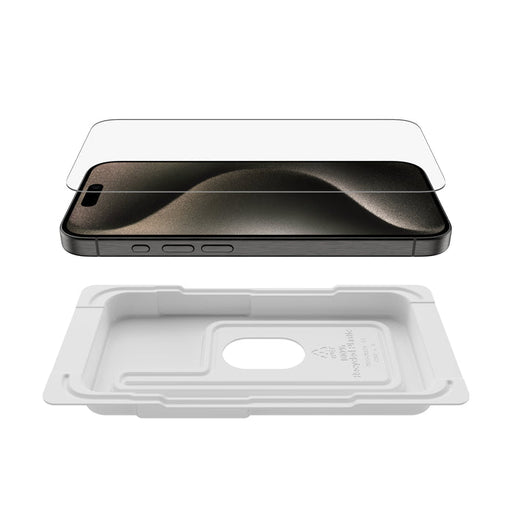 belkin Protector de pantalla UltraGlass 2 con revestimiento antimicrobiano para iPhone 15 Pro - Quierox - Tienda Online