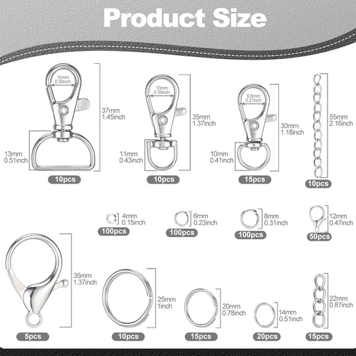 BESARME Kit de 460 piezas de fabricación de llaveros, clips de llavero con llaveros a granel - Quierox - Tienda Online
