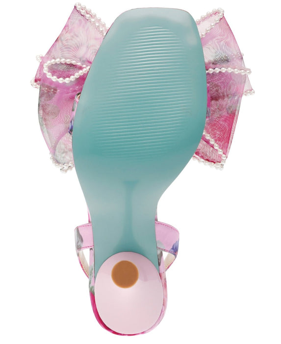 Betsey Johnson Sandalias de tacón con lazo de malla color cervatillo para mujer - Floral rosa - Quierox - Tienda Online