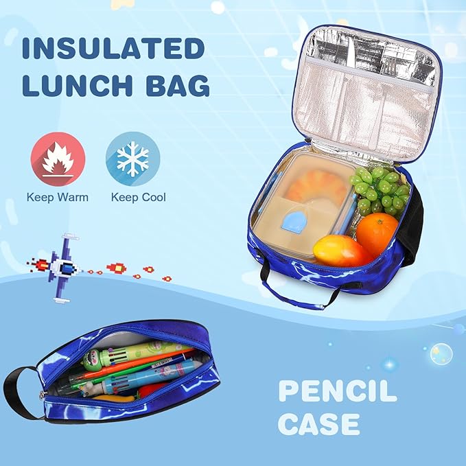 Bevalsa - Mochila infantil para niños con fiambrera Bento, aislada y utensilios - Quierox - Tienda Online