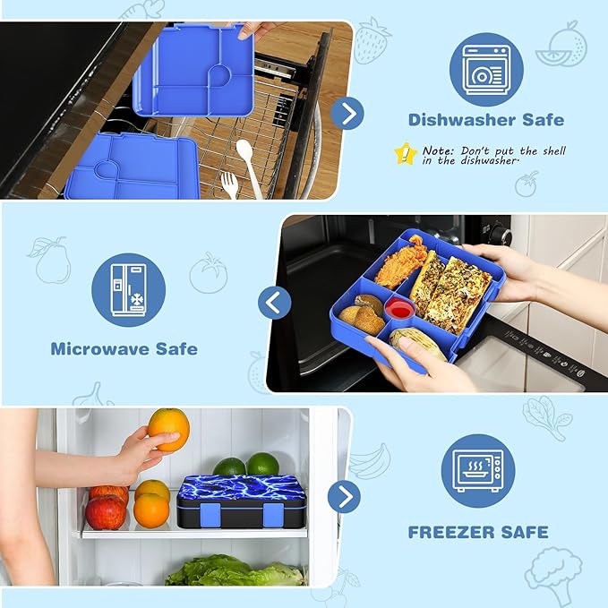 Bevalsa - Mochila infantil para niños con fiambrera Bento, aislada y utensilios - Quierox - Tienda Online
