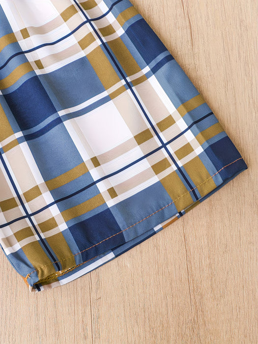 Conjunto casual de verano para niños de 3 piezas de camisa, pantalones y sombrero