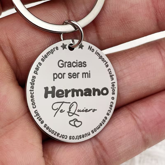 Llavero de Amor Fraternal - Acero Inoxidable, Estilo Casual