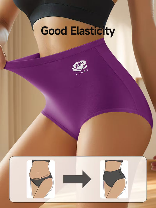 Conjunto de Cuatro Bragas de Cintura Alta para Mujer - Suaves, Cómodas y con Soporte