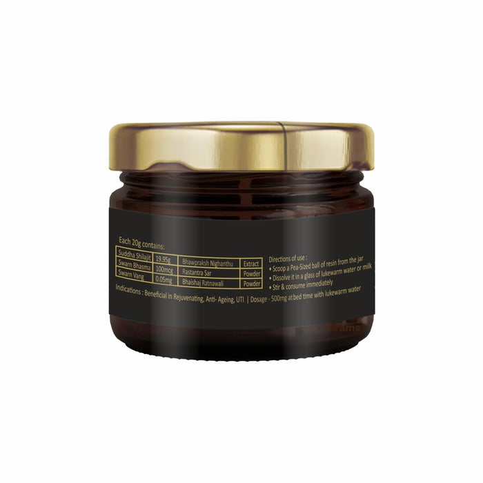 Bhumija Lifesciences Resina de oro pura Shilajit/Shilajeet - 20 g | Mineral natural - Quierox - Tienda Online