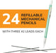 BIC Pack de 24 Lápices mecánicos Xtra-Sparkle Número 2 con borradores, punta media (0.7mm) - Quierox - Tienda Online