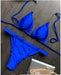 Bikini con cuello Halter para mujer, traje de baño de dos piezas con corte de pierna alta - Quierox - Tienda Online