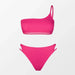 Bikini de un hombro acanalado - Cintura alta - Quierox - Tienda Online