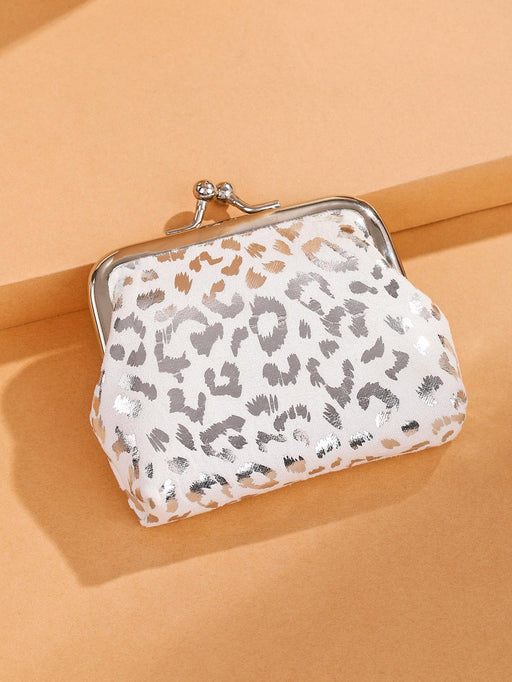 Billetera corta de patrón de leopardo en poliéster con cierre de beso, liviana y moderna - Quierox - Tienda Online