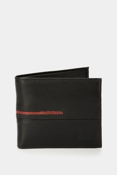 Billetera de cuero Inserto contrastes Negro - Quierox - Tienda Online