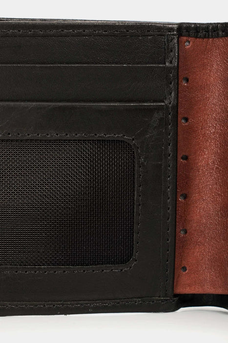 Billetera de cuero Inserto contrastes Negro - Quierox - Tienda Online