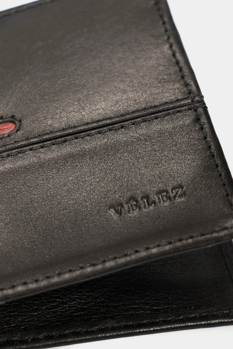Billetera de cuero Inserto contrastes Negro - Quierox - Tienda Online