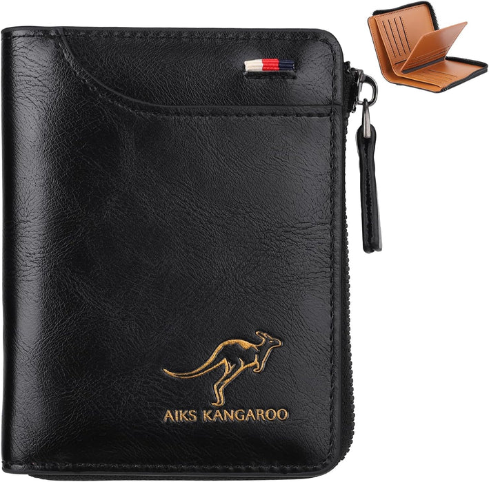 Billetera para hombre, con bloqueo RFID, soporte para tarjetas de crédito, carteras de cuero - Quierox - Tienda Online