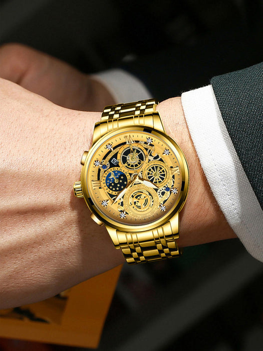 BINBOND Reloj de lujo para hombre elegante y moderno, de acero inoxidable - Quierox - Tienda Online