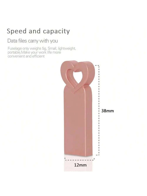 BIYETIMI Mini Memoria USB Metálica con Forma de Corazón 8GB Rosa Memoria USB Portátil - Quierox - Tienda Online