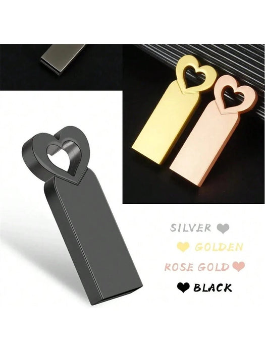 BIYETIMI Mini Memoria USB Metálica con Forma de Corazón 8GB Rosa Memoria USB Portátil - Quierox - Tienda Online