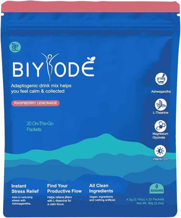 Biyode Suplementos de bienestar para la relajación y el metabolismo con Ashwagandha y vitamina D3, 20 sobres - Quierox - Tienda Online