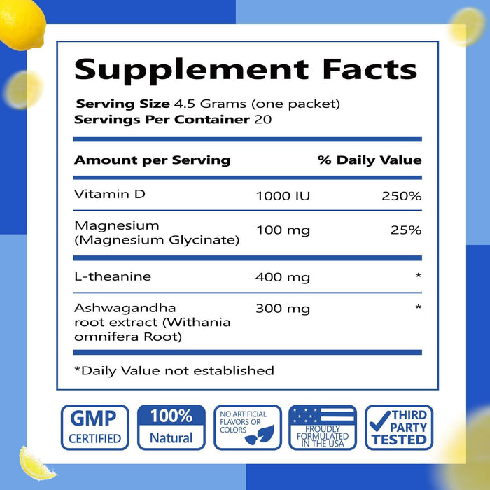 Biyode Suplementos de bienestar para la relajación y el metabolismo con Ashwagandha y vitamina D3, 20 sobres - Quierox - Tienda Online