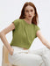 BizChic Blusa de satén de manga corta y holgada para mujer - Quierox - Tienda Online