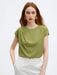 BizChic Blusa de satén de manga corta y holgada para mujer - Quierox - Tienda Online