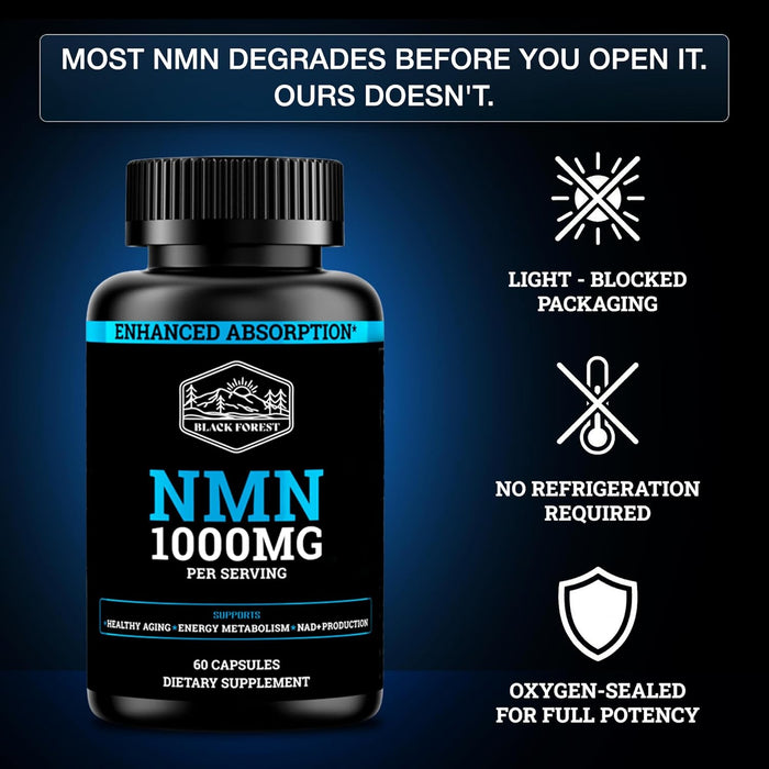 Black Forest NMN de 1000 mg, 60 cápsulas - Quierox - Tienda Online